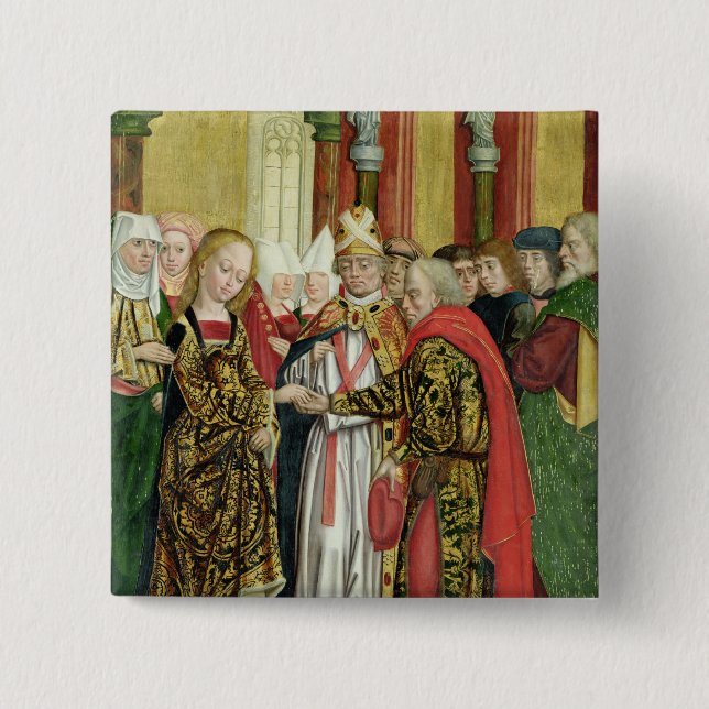 Marriage of the Virgin, from the Dome Altar, 1499 15 Cm Square Badge (Front)