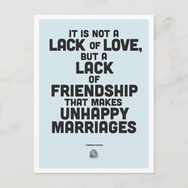 Marriage philosophy quote postcard (Front)