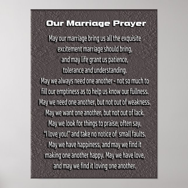 Marriage Prayer -- art poster (Front)