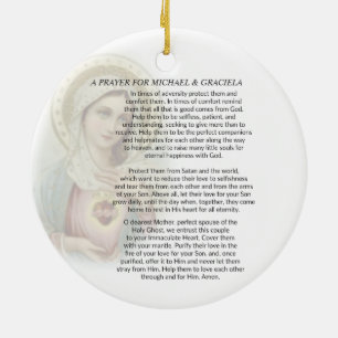 MARRIAGE PRAYER WEDDING PHOTO MARY OVERLAY CERAMIC ORNAMENT
