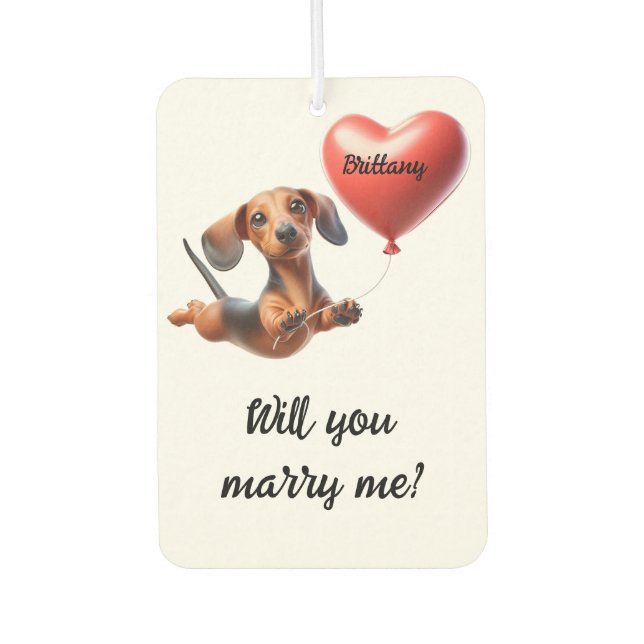 Marriage Proposal Car Air Freshener (Front)