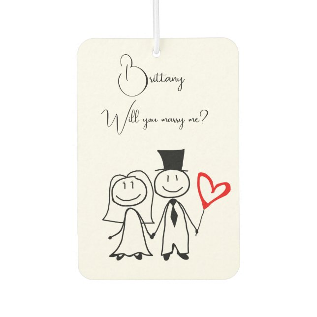 Marriage Proposal Car Air Freshener (Front)