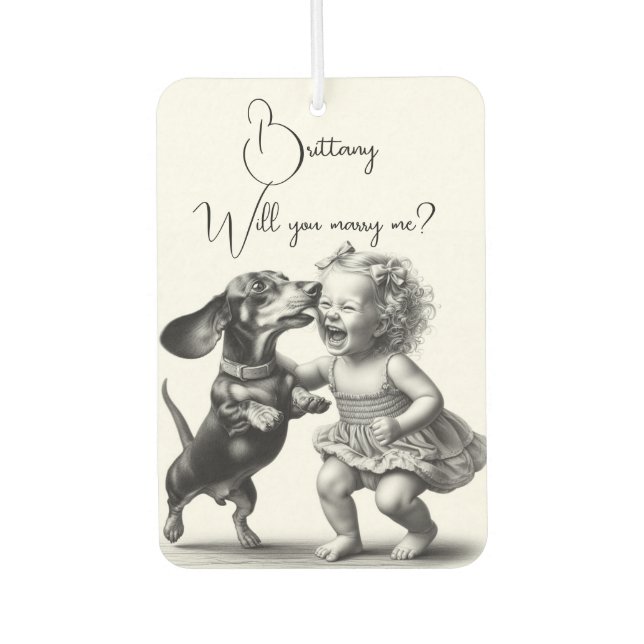 Marriage Proposal Car Air Freshener (Front)
