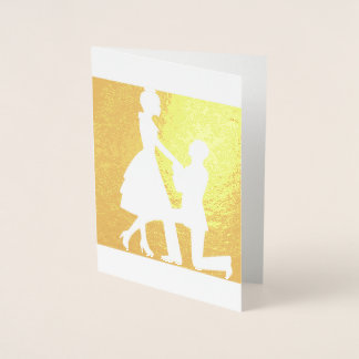 Marriage Proposal in Gold Foil Card