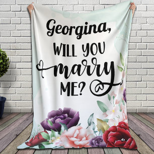 Marriage Proposal Props   Will You Marry Me?  Fleece Blanket
