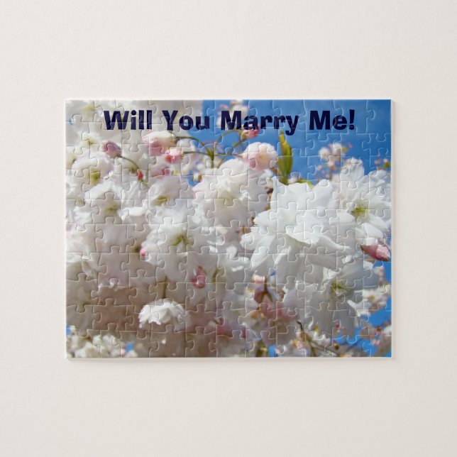 Marriage Proposal puzzle Will You Marry Me! Floral (Horizontal)