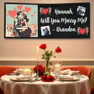 Marriage Proposal | Retro Pop Art Romantic Banner