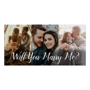 Marriage Proposal Will You Marry Me 3 Colour Photo Poster