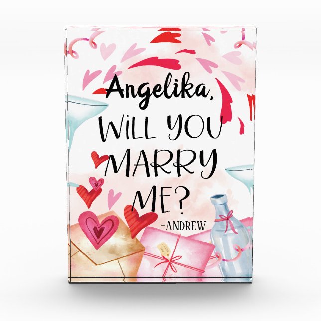 Marriage Proposal | Will You Marry Me? Custom Name Photo Block (Front)