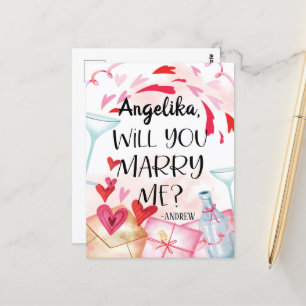 Marriage Proposal   Will You Marry Me? Custom Name Postcard