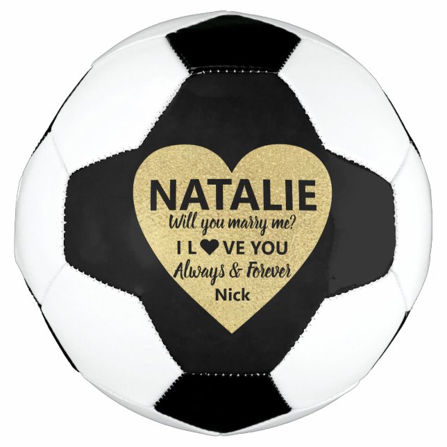 Marriage Proposal, Will You Marry Me Soccer Ball (Front)