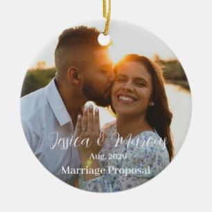 Marriage Proposal Year Event Ceramic Ornament