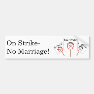 Marriage Strike Bumper Sticker-White Background Bumper Sticker