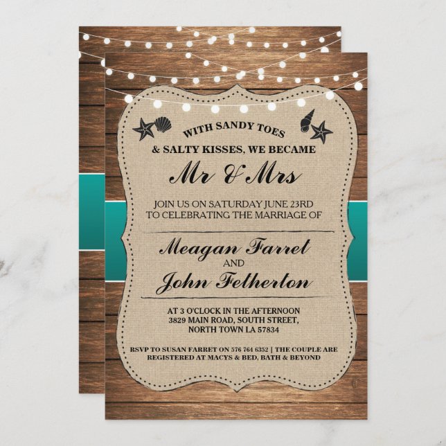 Marriage Wedding Invite After the I Do Beach Theme (Front/Back)