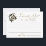 Marriage word of advice winter floral wedding<br><div class="desc">White ivory peonies bouquet with foliage and leaves making an elegant marriage advice card for the new Mr. and Mrs. Suitable for winter floral themed weddings.</div>