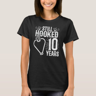 Married 10 Years - Fishing Couple - 10th Wedding A T-Shirt