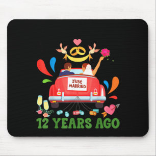 Married 12 years ago funny 12th anniversary couple mouse pad