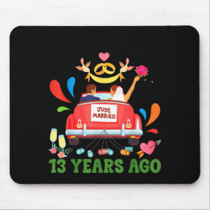 Married 13 years ago funny 13th anniversary couple mouse pad