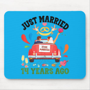 Married 14 Years Ago Funny 14th Anniversary Couple Mouse Pad