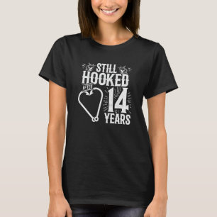 Married 14 Years - Fishing Couple - 14th Wedding A T-Shirt