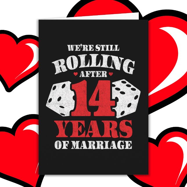 Married 14 Years Funny 14th Wedding Anniversary Card (Creator Uploaded)
