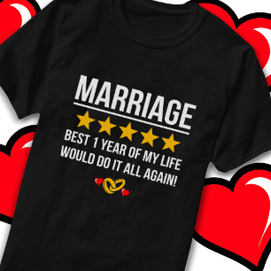 Married 1 Year Cute Sweet 1st Wedding Anniversary T-Shirt