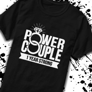 Married 1 Year Strong Couples 1st Anniversary T-Shirt