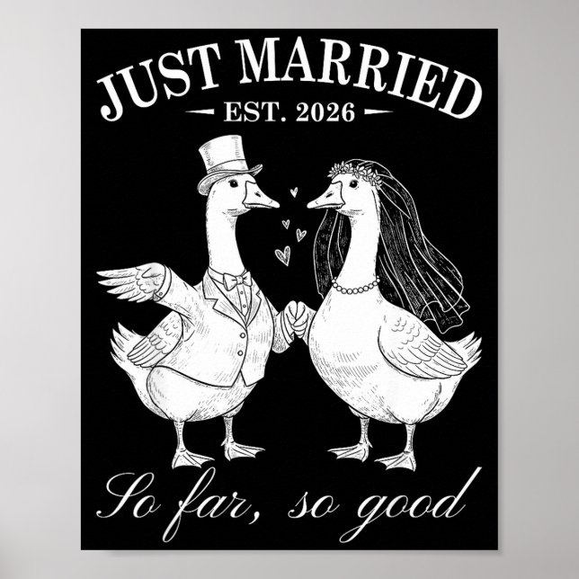 Married 2026 Wedding Couples Fiancee Silly Goose Poster (Front)