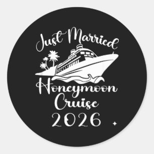 Married 2026 Wedding Ring Matching Honeymoon Classic Round Sticker