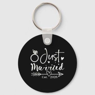 Married 2026 Wedding Rings Matching Couple Key Ring