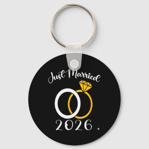 Married 2026 Wedding Rings Matching Couple Key Ring