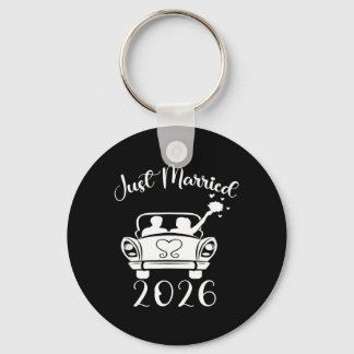 Married 2026 Wedding Rings Matching Couple Key Ring