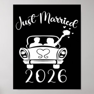 Married 2026 Wedding Rings Matching Couple Poster