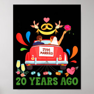 Married 20 years ago funny 20th anniversary couple poster