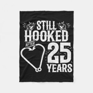 Married 25 Years - Fishing Couple - 25th Wedding A Fleece Blanket