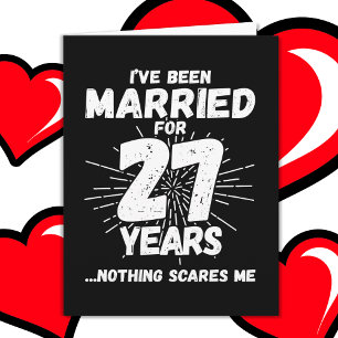 Married 27 Years Funny 27th Wedding Anniversary Card