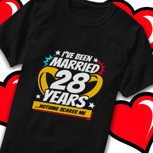 Married 28 Years Funny 28th Wedding Anniversary T-Shirt