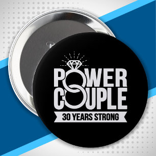 Married 30 Years Strong Couples 30th Anniversary 10 Cm Round Badge