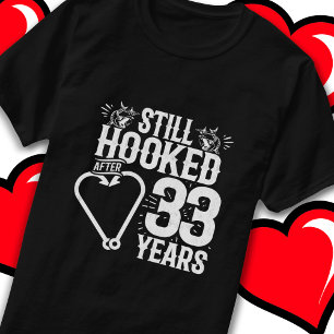 Married 33 Years Fishing Funny 33rd Anniversary T-Shirt