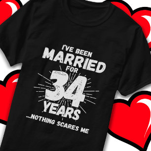 Married 34 Years Funny 34th Wedding Anniversary T-Shirt