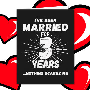 Married 3 Years Funny 3rd Wedding Anniversary Card