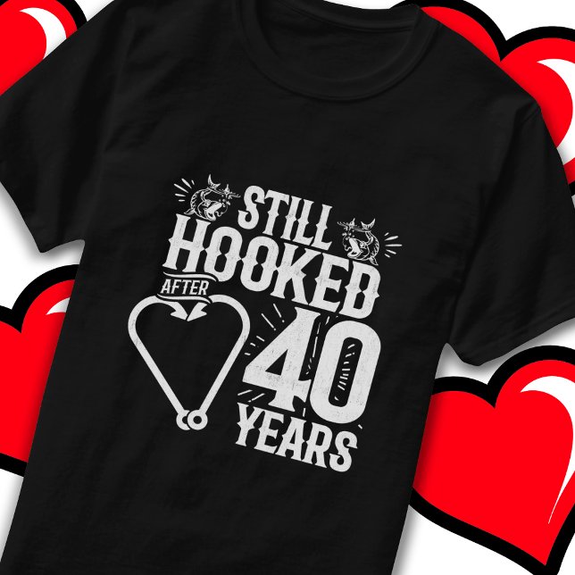 Married 40 Years Fishing Funny 40th Anniversary T-Shirt (Creator Uploaded)