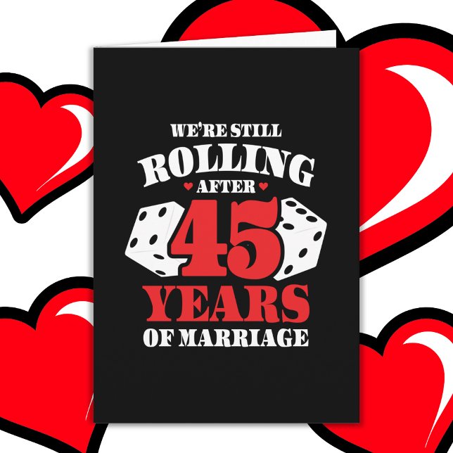 Married 45 Years Rolling Funny 45th Anniversary Card (Creator Uploaded)