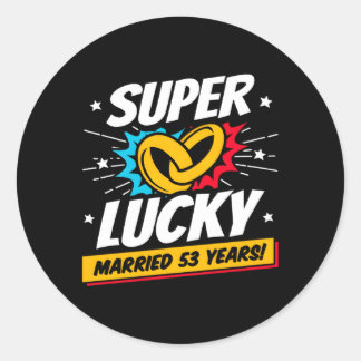 Married 53 Years 53Rd Wedding Anniversary Classic Round Sticker