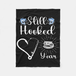 Married 5 Years - Fishing Couple - 5th Wedding Ann Fleece Blanket