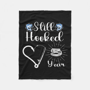 Married 5 Years - Fishing Couple - 5th Wedding Ann Fleece Blanket