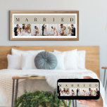 MARRIED 7 Picture Natural and Black Photo Collage Poster<br><div class="desc">Elegant poster print, personalised with your wedding photos. A stylish design in neutral colour palette of natural and black - perfect for newlyweds and anniversary gifts. The photo template is set up for you to add 7 of your favourite pictures which are displayed in portrait format in a simple grid...</div>