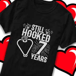Married 7 Years Fishing Funny 7th Anniversary T-Shirt