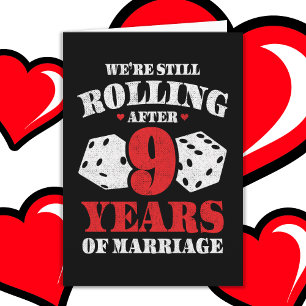 Married 9 Years Funny 9th Wedding Anniversary Card