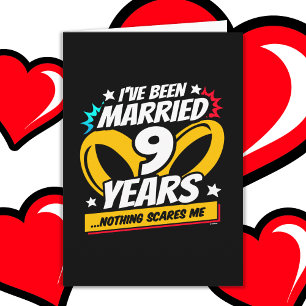 Married 9 Years Funny 9th Wedding Anniversary Card